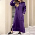 thumbnail image 1 of Gspmoly Robe d'Été, Mode pour Femmes Col Rond Hiver Chaud Couleur Manches Longues Poche Longue Robe Robes de Cocktail Offres Prime, 1 of 6