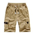thumbnail image 1 of Men's Cargo Shorts Plus Size Big and Tall Cargo Shorts Multi-Pockets Relaxed Summer Drawstring Beach Shorts Pants, 1 of 3