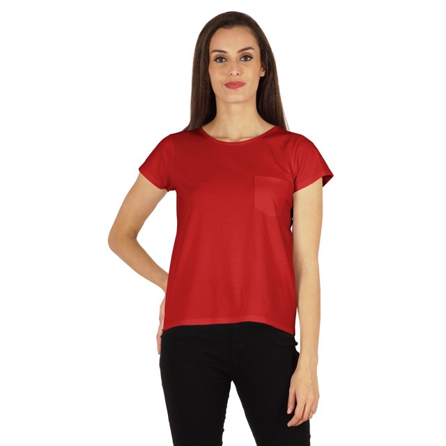 Inkmeso Solid Short Sleeve Basic T-Shirt For Womens Patch Pocket Casual Summer Basic Top