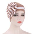 thumbnail image 1 of KIHOUT Beanies Hats Women India Hat Patchwork Braid Muslim Ruffle Chemo Hat Beanie Wrap Cap, 1 of 5