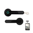 thumbnail image 2 of Serrure de Porte, Serrure Biométrique Intelligente à Empreinte Digitale avec Télécommande Compatible Bluetooth et Application Tuya pour Porte Intérieure en Bois et Métal, Facile à Installer, 2 of 7