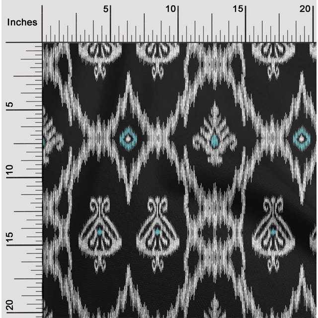 oneOone Silk Tabby Fabric Geometric Ikat Fabric Prints By Yard 42 Inch Wide