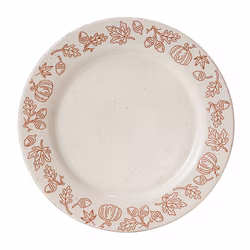 White, variant on Way to Celebrate Harvest Collection Orange Ceramic Dinner Plate, 11.3 inch, 1 Piece