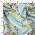 thumbnail image 2 of Soimoi Green polyester Crepe Fabric Bulbul Bird Print Sewing Fabric Yard 42 Inch Wide, 2 of 6