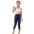 thumbnail image 3 of Leggings Capris Unis pour Filles Leggings Raccourcis d'Été pour Filles pour Danse Décontractée Bleu Marine 5 Ans, 3 of 8