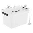thumbnail image 4 of Yesdate 4 Pack 10.5 Quart Plactic Storage Latch Bin, Lidded Box with Black Handle, Clear, 4 of 4
