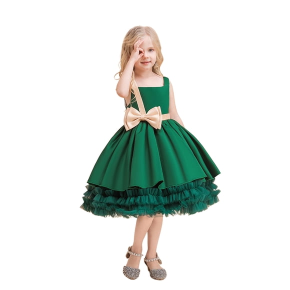 oqasdz Girls Dress Elegant Girls Party Dress Girl Tutu Gown Celebrations with Satin Fabric and Delicate Lace Embellishments