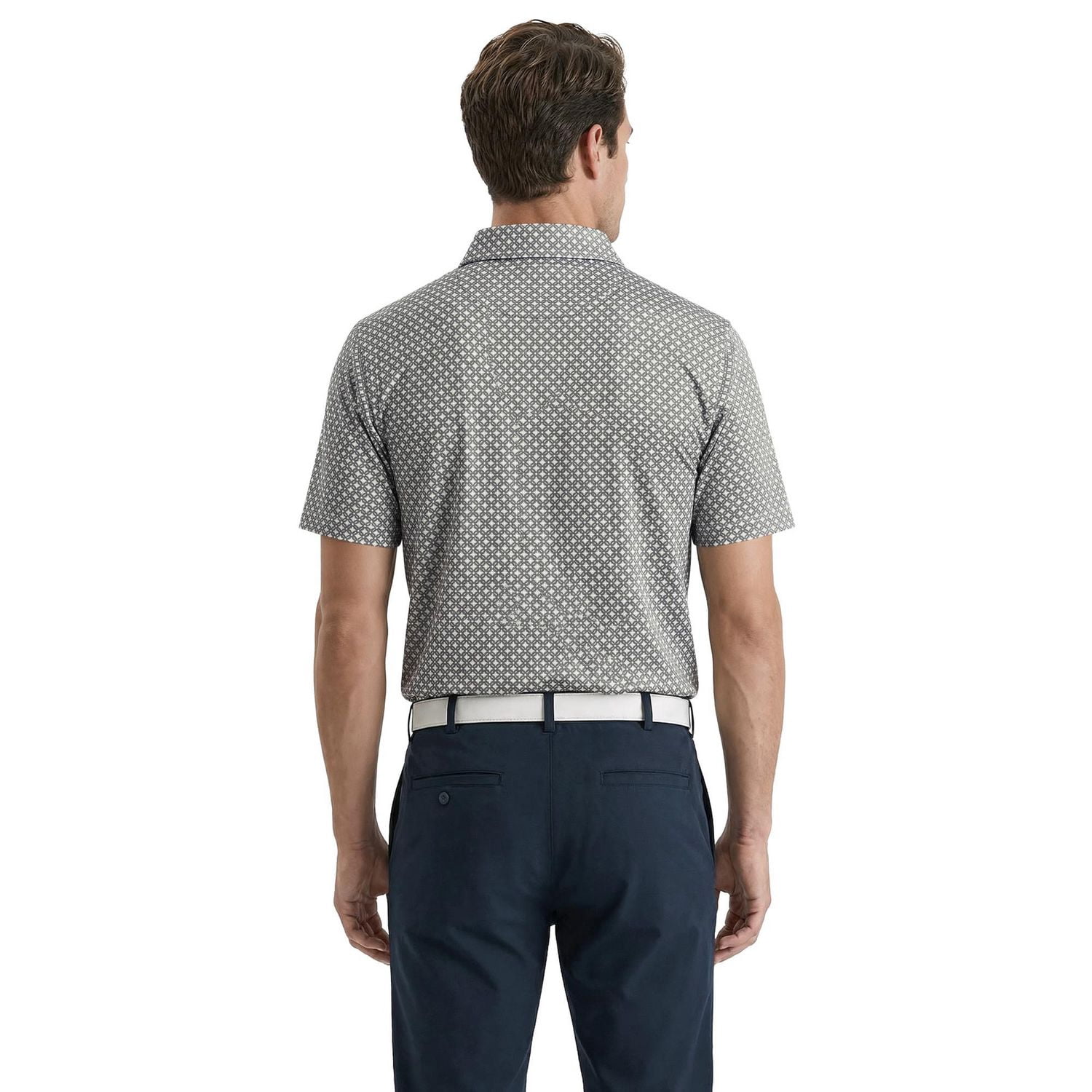 Ben Hogan Performance Men's Shibori Geo Print Short Sleeve Golf Polo Shirt