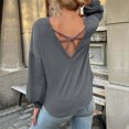 thumbnail image 4 of Timegard Womens T Shirts Long Sleeve Round Neck Basic Tops Casual Comfy Solid Color Blouses, 4 of 6