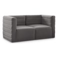 thumbnail image 1 of Meridian Furniture Quincy Canapé Modulaire en Velours Gris, 1 of 27