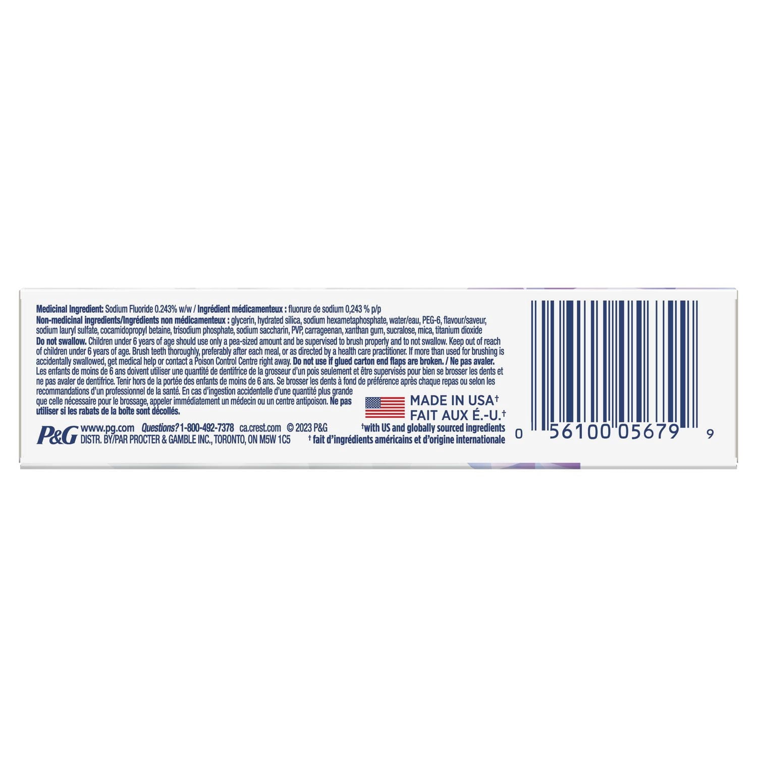 Crest 3D White Brillance Menthe Poivrée Vibrante Dentifrice