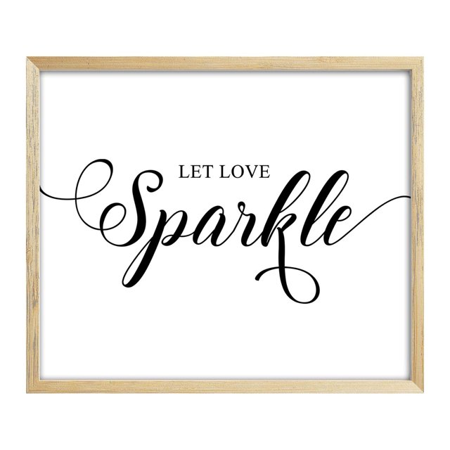 Darling Souvenir Let Love Sparkle Wedding Decor Sign, Calligraphy Party Print Sparkles Send Off Wedding Signage Print