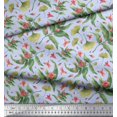 thumbnail image 3 of Soimoi Blue Poly Georgette Fabric Leaves & Azalia Floral Print Fabric by Yard 52 Inch Wide, 3 of 5