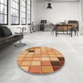 thumbnail image 4 of Ahgly Tapis de Zone Carré Lavable en Machine Jaune Orange, 4 Pieds Carré, 4 of 7