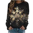thumbnail image 1 of Pisexur Chandail en Molleton de Noël pour Femmes Sans Capuche Imprimé Graphique Vacances Col Rond Chandail en Molleton Ample Surdimensionné Automne Mode Décontracté Chandail-Over Manches Longues pour Femmes, 1 of 4