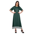 thumbnail image 1 of Moomaya A Line Cotton kurti For Women Pleated Long Designer Solid Anarkali Dress, 1 of 5