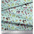 thumbnail image 2 of Soimoi Viscose Chiffon Fabric Scissor,Buttons & Machine Sewing Printed Fabric 1 Yard 42 Inch Wide, 2 of 3