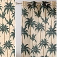 thumbnail image 2 of Vargottam Palm Tree Print Extra Long Sheer Curtains for Double Height Windows & Doors - Set of 2 Panels, 108", Grommet Top, Light Filtering Printed Georgette Drapes, 2 of 9