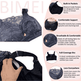 thumbnail image 4 of BIMEI Women's Mastectomy Pockets Wireless Post-Surgery Plus Size Full Coverage Everyday Bra 2436,Black,46B, 4 of 6