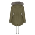 thumbnail image 4 of zanvin Cadeau en Liquidation pour Elle, Nouvelle Parka pour Femmes Mi-Longue à Capuche Chaude d'Hiver en Peluche Décontractée Confortable Veste en Coton, Vert Armée, m, 4 of 5