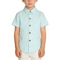 thumbnail image 3 of LIJCC Kids' Short-Sleeve Button-Down Shirt: Striped Pattern, Collared Design, Durable Fabric & Reinforced Buttons – Perfect for Daily & Semi-Casual Wear, 3 of 6