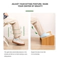 thumbnail image 4 of Yingyy Wood Under Desk Footrest Adjustable 3 Height Position Step Stool Foot Rest for Bathroom Home Chair Posture Support Tea Color Low style, 4 of 9