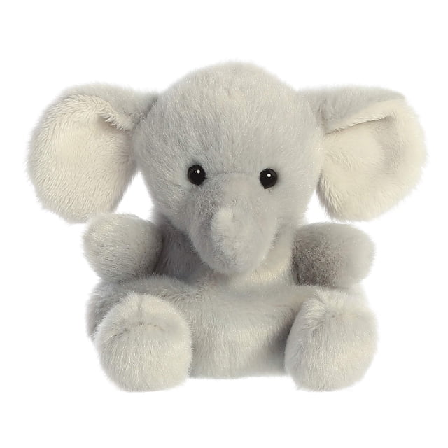 Aurora - Palm Pals - 5 Pouces Stomps Elephant, un Jouet en Peluche de 5 Pouces en Matériau polyester Gris Doux. Cet Éléphant en Peluche Présente un Corps Rond, des Oreilles Tombantes, une Trompe et des Yeux en Perles Noires. Conçu avec des Granules de Haricot pour une Stabilité Accrue, Il Est Léger à 0,19 Livre et Convient à Tous les Âges.