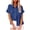Blue, variant on women cotton linen casual short sleeve shirt blouse button down tops front pocket tshirt lightweight summer cardigan