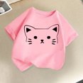 thumbnail image 1 of Rbaofujie T-Shirt pour Filles Enfants Mignon Imprimé Chat Décontracté à Manches Courtes d'Été Col Rond Haut pour Enfants Vêtements pour Enfants Vêtements pour Garçons, 1 of 8