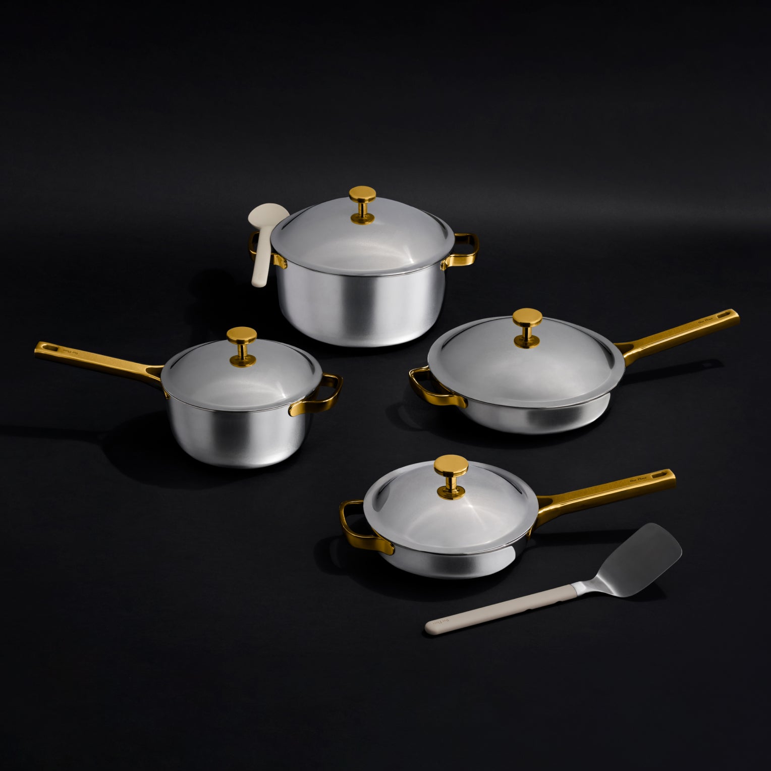 Our Place Titanium Pro Cookware Set (10 piece) Our non-toxic, chef-approved titanium cookware set Chrome/Gold