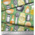 thumbnail image 2 of Soimoi polyester Crepe Fabric Ginger,Jar & Mortar and Pestle Kitchen Printed Fabric 1 Yard 42 Inch Wide, 2 of 3