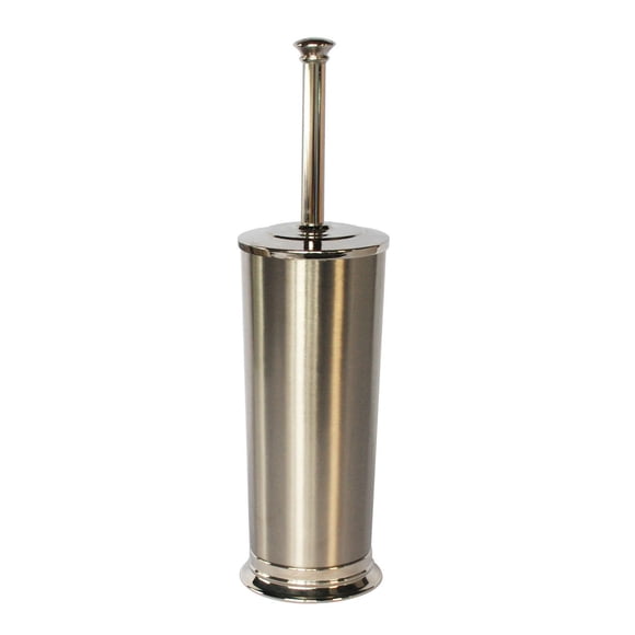 Mainstays Henrey Nickel Metal Toilet Bowl Brush, 1 toilet bowl brush with handle and canister for bathroom use