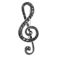 thumbnail image 1 of KAKOWELY brooch for women Pin Brooch For Women Rhinestone Musical Note Collar Jewelry Note Brooch1.85"X0.71"X0.43", 1 of 5