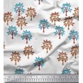 thumbnail image 1 of Soimoi Cotton Voile Fabric Tree Block Print Sewing Fabric Yard 42 Inch Wide, 1 of 3