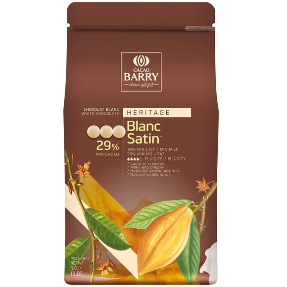 Cacao Barry Heritage Pistoles de Chocolat Blanc Satiné Blanc 11 lb