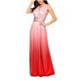 thumbnail image 2 of Uppada Robe de Soirée pour Femmes à Paillettes avec Franges et Pampilles, Robe Fluide en Mousseline, Encolure Carrée, Robe Ajustée, Robes d'Invitée de Mariage, Froncée, Extensible, Fente Latérale Irrégulière, Robe, Liquidation en Liquidation, 2 of 6