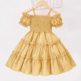 thumbnail image 4 of Birdeem Robe à Manches Courtes Col Rond Filles Été Nouvelle Sans Manches Volants Dentelle Broderie Maille Princesse Jupe Nœud, 4 of 12