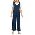 thumbnail image 2 of MIASHUI Girl's Jumpsuits Summer Sleeveless Overalls Kids Round Neck Long Pants Rompers,Navy,5-6 Years, 2 of 5