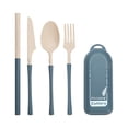 thumbnail image 2 of TIMIFIS Tableware Tableware Travel Utensil Set with Case, Whea-T Straw Reusable Spoon Straw Forks Tableware, Portable Cutlery Travel Picnic Camping Or Daily Use Kitchen Gadgets, 2 of 7