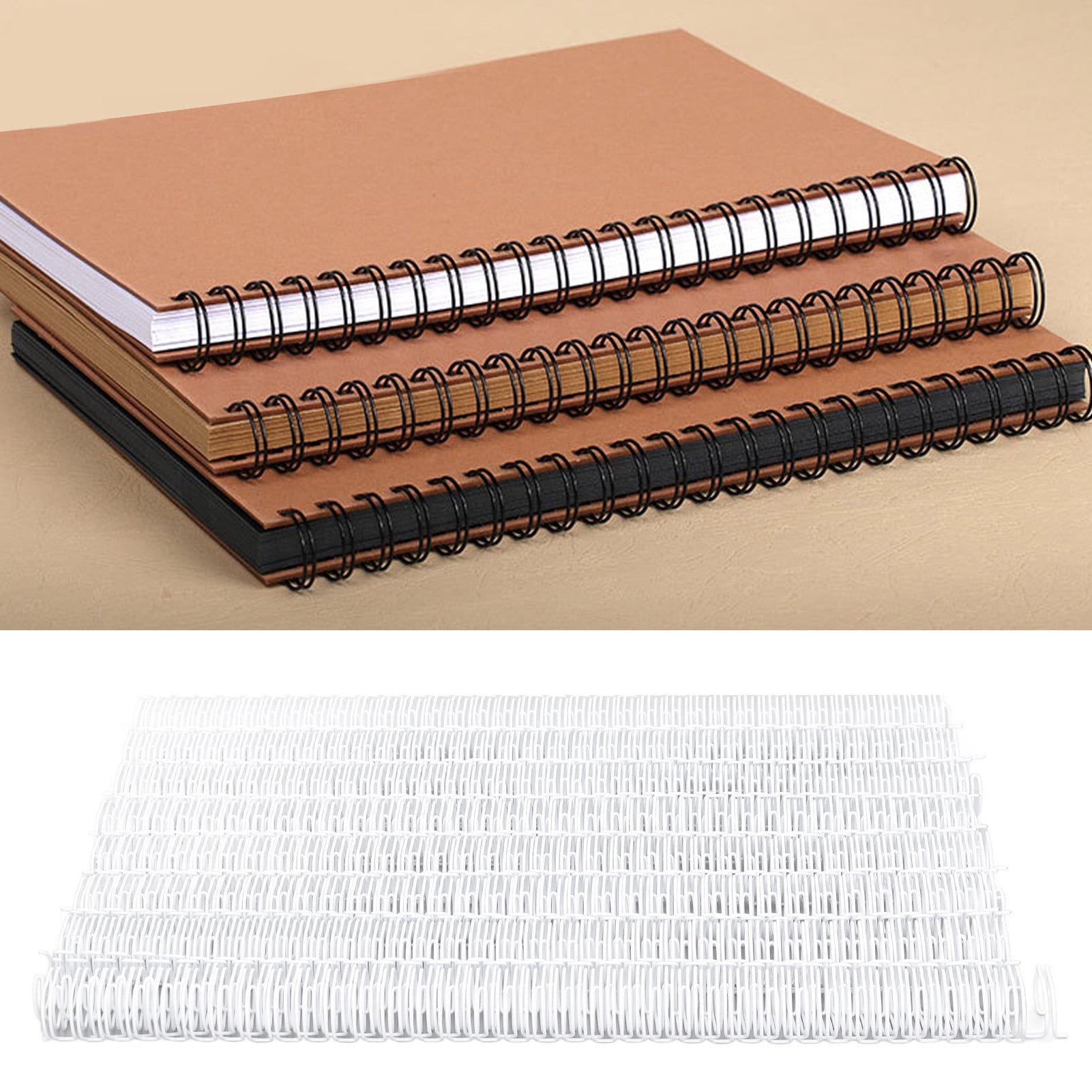 Double Wire Binding Spines 9/16 Inch, 34 3:1 Pitch, 120 Sheet Capacity, A4 Spiral Binding Coil For Student Coworker With Nylon Coating, Metal Inner Wire