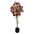thumbnail image 4 of Arbre de Roses Rouges Artificielles de 1,5 m – Fleurs en Soie Réalistes, Feuillage Vert Luxuriant, Tronc en Plastique Durable – Plante Décorative Factice à Faible Entretien pour Salon, Chambre, Entrée Ou Extérieur Couvert, 4 of 8