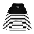 thumbnail image 3 of RXIRUCGD Girls Hoodie Lightweight Sweatshirt, Color Block Striped Pullover Sweatshirt Fall Fashion Girls Clothes, Girls Black Sweatshirt Size 7-8 Years, 3 of 7
