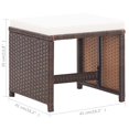thumbnail image 4 of vidaXL Garden Stools 2 pcs with Cushions Poly Rattan Brown, 4 of 5