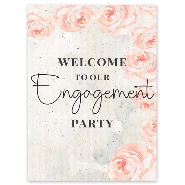 Darling Souvenir MADE WITH LOVE Rose,WelcomeSignLarge Decorative PosterWelcomeTo Our Engagement Poster For Easel Party Collection- 18x12