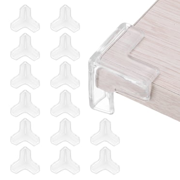 Uxcell Protecteurs d'Angle 12 Pcs Protecteurs d'Angle de Table Garde d'Angle de Meuble et Pare-Chocs de Bords (en Forme de T, Transparent)