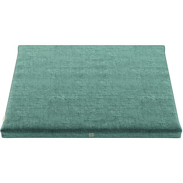Mindful Modern Velvet Zabuton Meditation Mat, 100% Cotton Filling, Emerald Green