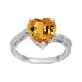 thumbnail image 1 of 10MM Citrine 925 Sterling Silver Beaded Shank Solitaire Women Ring, 1 of 2