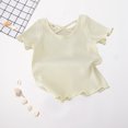 thumbnail image 4 of Birdeem 1-8 Years Girls Back Short-Sleeved T-Shirt Summer Childrens Solid Color All-Matching Casual Top, 4 of 12