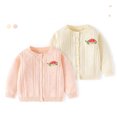 thumbnail image 4 of Zwiiyzr 2025 Girls' Cardigan Sweater Long Sleeve Round Neck Button Down Cute Knit Cardigan Fall Baby Clothes 0-3T Beige, 4 of 4