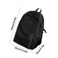 thumbnail image 3 of Learner Backpack, Large Capacity Nylon Bag, Waterproof & Breathable Design, Durable for Classroom & Travel, Trendy Lettering & Stitching, Black, JKODE, 3 of 9
